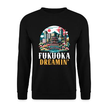Fukuoka Japan Country Travel Vacation Japanese - Unisex Sweatshirt - black - Front - Alina (178cm) & Michal (187cm)