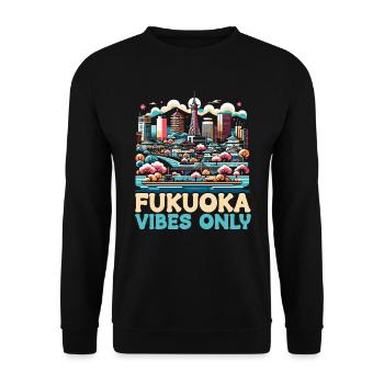 Fukuoka Japan Country Travel Vacation Japanese - Unisex Sweatshirt - black - Front - Alina (178cm) & Michal (187cm)