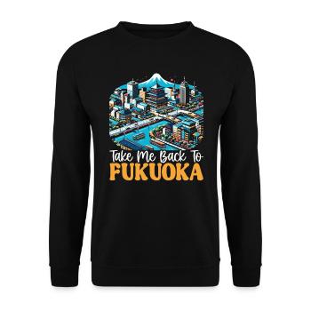 Fukuoka Japan Country Travel Vacation Japanese - Unisex Sweatshirt - black - Front - Alina (178cm) & Michal (187cm)