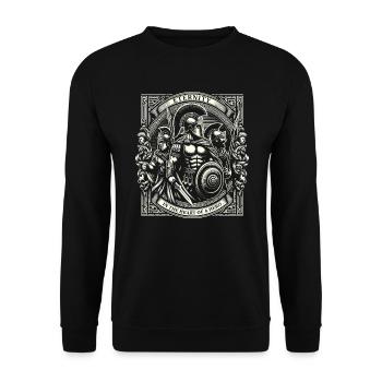 Trojan War Warrior Ancient Greece Greek Mythology - Unisex Sweatshirt - black - Front - Alina (178cm) & Michal (187cm)