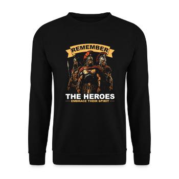Trojanischer Krieg Krieger Antikes Griechenland Griechische Mythologie - Unisex Pullover - Schwarz - Vorne - Alina (178cm) & Michal (187cm)