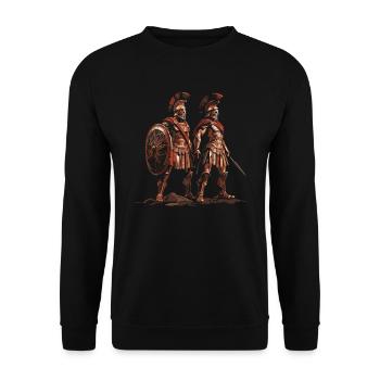 Trojan War Warrior Ancient Greece Greek Mythology - Unisex Sweatshirt - black - Front - Alina (178cm) & Michal (187cm)