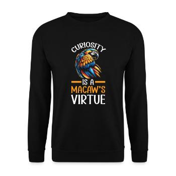 Blue Gold Macaw Parrot Bird Lover Ornithology - Unisex Sweatshirt - black - Front - Alina (178cm) & Michal (187cm)