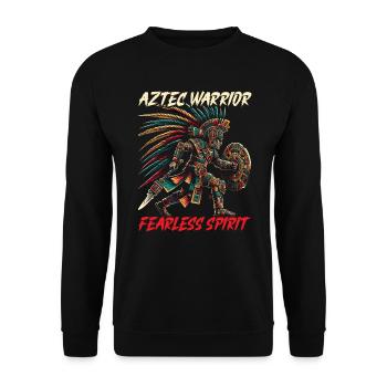 Guerrier aztèque Civilisation aztèque mexicaine indigène - Sweat-shirt Unisexe - noir - Devant - Alina (178cm) & Michal (187cm)