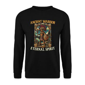 Aztekischer Krieger Mexikanische Azteken-Zivilisation - Unisex Pullover - Schwarz - Vorne - Alina (178cm) & Michal (187cm)