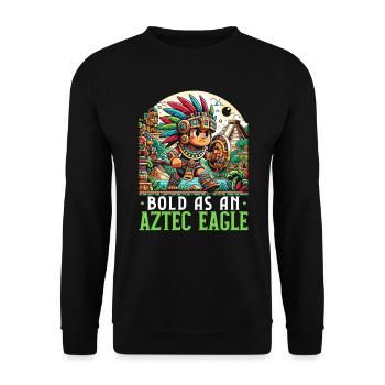 Aztec Warrior Native Mexican Aztec Civilization - Unisex Sweatshirt - black - Front - Alina (178cm) & Michal (187cm)
