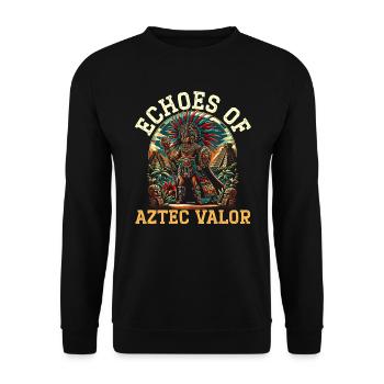 Aztec Warrior Native Mexican Aztec Civilization - Unisex Sweatshirt - black - Front - Alina (178cm) & Michal (187cm)
