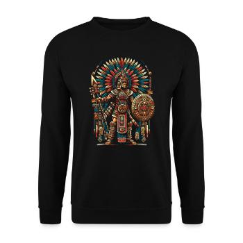 Aztec Warrior Native Mexican Aztec Civilization - Unisex Sweatshirt - black - Front - Alina (178cm) & Michal (187cm)