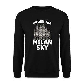 Mailand Italien Reisen Urlaub Italienisch Mailand Skyline - Unisex Pullover - Schwarz - Vorne - Alina (178cm) & Michal (187cm)