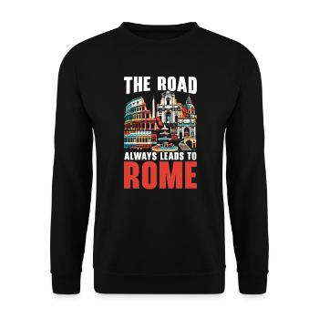 Rom Italien Reisen Italienisch Roma Italia I Love Rome - Unisex Pullover - Schwarz - Vorne - Alina (178cm) & Michal (187cm)
