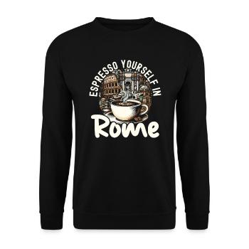Rom Italien Reisen Italienisch Roma Italia I Love Rome - Unisex Pullover - Schwarz - Vorne - Alina (178cm) & Michal (187cm)