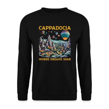 Kappadokien Türkei Reisen Ich liebe Istanbul - Unisex Pullover - Schwarz - Vorne - Alina (178cm) & Michal (187cm)