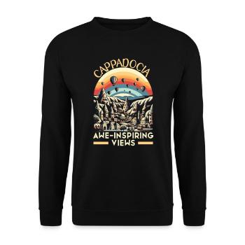 Cappadoce Turquie Voyage Vacances J’aime Istanbul - Sweat-shirt Unisexe - noir - Devant - Alina (178cm) & Michal (187cm)