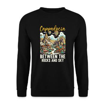 Kappadokien Türkei Reisen Ich liebe Istanbul - Unisex Pullover - Schwarz - Vorne - Alina (178cm) & Michal (187cm)