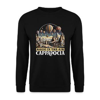 Kappadokien Türkei Reisen Ich liebe Istanbul - Unisex Pullover - Schwarz - Vorne - Alina (178cm) & Michal (187cm)
