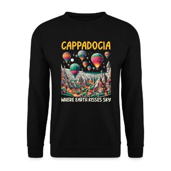 Cappadoce Turquie Voyage Vacances J’aime Istanbul - Sweat-shirt Unisexe - noir - Devant - Alina (178cm) & Michal (187cm)