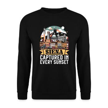 Siena Italien Reisen Urlaub Italienisch Ich liebe Italien - Unisex Pullover - Schwarz - Vorne - Alina (178cm) & Michal (187cm)