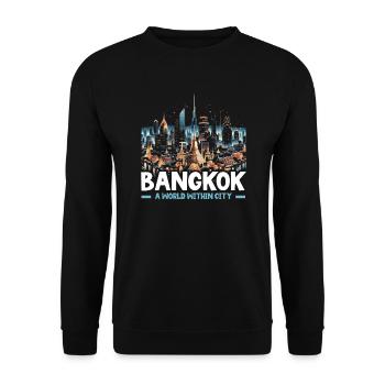 Bangkok Thaïlande Voyage Vacances Langue thaïlandaise - Sweat-shirt Unisexe - noir - Devant - Alina (178cm) & Michal (187cm)