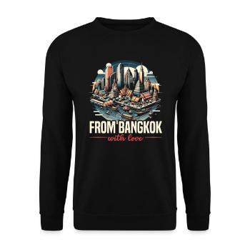 Bangkok Thaïlande Voyage Vacances Langue thaïlandaise - Sweat-shirt Unisexe - noir - Devant - Alina (178cm) & Michal (187cm)