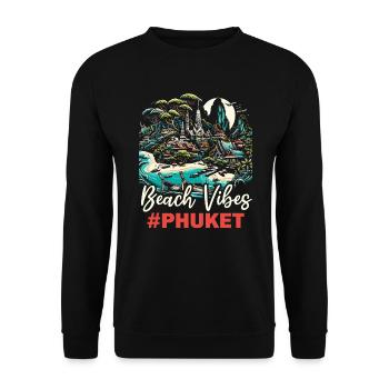 Phuket Thailand Travel Vacation Thai I Love Phuket - Unisex Sweatshirt - black - Front - Alina (178cm) & Michal (187cm)