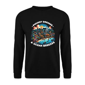 Phuket Thailand Travel Vacation Thai I Love Phuket - Unisex Sweatshirt - black - Front - Alina (178cm) & Michal (187cm)