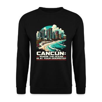 Cancún Mexique Pride Vacances Mexique Voyage Mexicain - Sweat-shirt Unisexe - noir - Devant - Alina (178cm) & Michal (187cm)