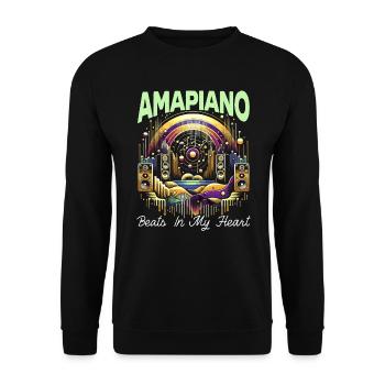 Amapiano South African Music Lover Afrobeat - Unisex Sweatshirt - black - Front - Alina (178cm) & Michal (187cm)