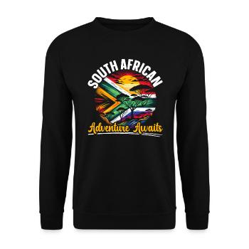 Südafrika Pride Johannesburg Südafrikanische Flagge - Unisex Pullover - Schwarz - Vorne - Alina (178cm) & Michal (187cm)
