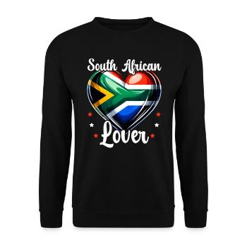 Südafrika Pride Johannesburg Südafrikanische Flagge - Unisex Pullover - Schwarz - Vorne - Alina (178cm) & Michal (187cm)