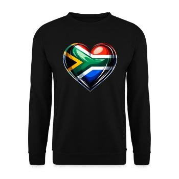South Africa Pride Johannesburg South African Flag - Unisex Sweatshirt - black - Front - Alina (178cm) & Michal (187cm)