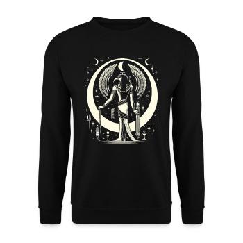 Thoth Ägyptische Mythologie Diety Ibis Altes Ägypten - Unisex Pullover - Schwarz - Vorne - Alina (178cm) & Michal (187cm)