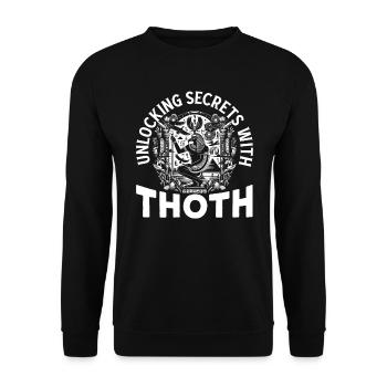 Thoth Egyptian Mythology Diety Ibis Ancient Egypt - Unisex Sweatshirt - black - Front - Alina (178cm) & Michal (187cm)