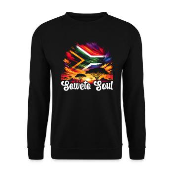 Südafrika Pride Johannesburg Südafrikanische Flagge - Unisex Pullover - Schwarz - Vorne - Alina (178cm) & Michal (187cm)