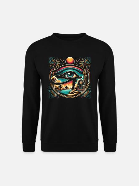 Auge des Horus Ägyptische Mythologie Antikes Symbol - Unisex Pullover - Schwarz