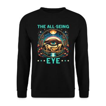 Oeil d’Horus Mythologie égyptienne Symbole ancien - Sweat-shirt Unisexe - noir - Devant - Alina (178cm) & Michal (187cm)