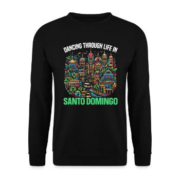 Saint-Domingue République Dominicaine Voyage Vacances - Sweat-shirt Unisexe - noir - Devant - Alina (178cm) & Michal (187cm)
