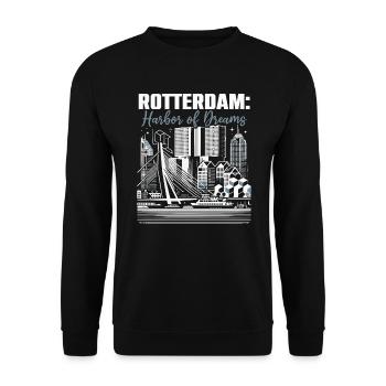 Rotterdam Niederlande Reisen Ich liebe Rotterdam - Unisex Pullover - Schwarz - Vorne - Alina (178cm) & Michal (187cm)