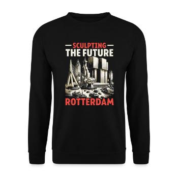 Rotterdam Netherlands Travel I Love Rotterdam - Unisex Sweatshirt - black - Front - Alina (178cm) & Michal (187cm)