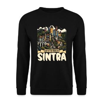 Sintra Portugal Travel Vacation Country Portugese - Unisex Sweatshirt - black - Front - Alina (178cm) & Michal (187cm)