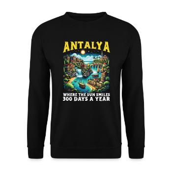 Antalya Turquie Voyage Vacances J’aime la Turquie - Sweat-shirt Unisexe - noir - Devant - Alina (178cm) & Michal (187cm)