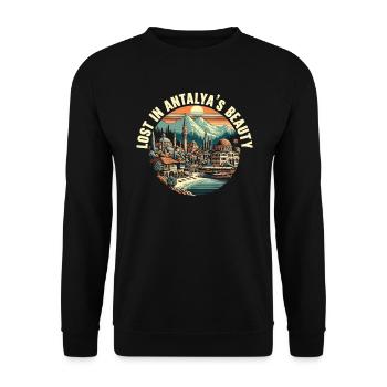 Antalya Turquie Voyage Vacances J’aime la Turquie - Sweat-shirt Unisexe - noir - Devant - Alina (178cm) & Michal (187cm)