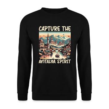 Antalya Turquie Voyage Vacances J’aime la Turquie - Sweat-shirt Unisexe - noir - Devant - Alina (178cm) & Michal (187cm)