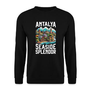 Antalya Turquie Voyage Vacances J’aime la Turquie - Sweat-shirt Unisexe - noir - Devant - Alina (178cm) & Michal (187cm)
