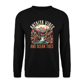 Antalya Turquie Voyage Vacances J’aime la Turquie - Sweat-shirt Unisexe - noir - Devant - Alina (178cm) & Michal (187cm)