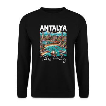 Antalya Turquie Voyage Vacances J’aime la Turquie - Sweat-shirt Unisexe - noir - Devant - Alina (178cm) & Michal (187cm)