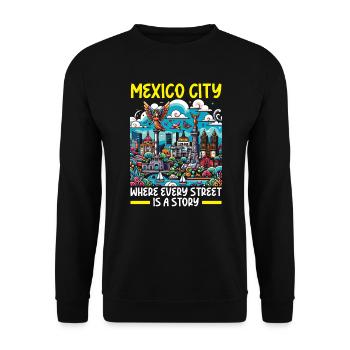 Mexico City Mexico Vacation Mexico Travel Mexican - Unisex Sweatshirt - black - Front - Alina (178cm) & Michal (187cm)