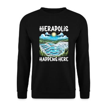 Pamukkale Türkei Reisen Urlaub Ich liebe die Türkei - Unisex Pullover - Schwarz - Vorne - Alina (178cm) & Michal (187cm)