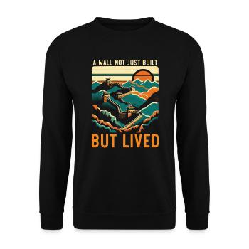 Grande Muraille De Chine Voyage Vacances Chinois - Sweat-shirt Unisexe - noir - Devant - Alina (178cm) & Michal (187cm)