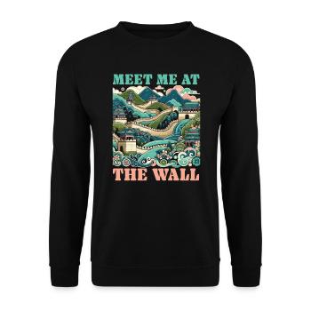 Grande Muraille De Chine Voyage Vacances Chinois - Sweat-shirt Unisexe - noir - Devant - Alina (178cm) & Michal (187cm)