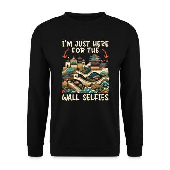 Grande Muraille De Chine Voyage Vacances Chinois - Sweat-shirt Unisexe - noir - Devant - Alina (178cm) & Michal (187cm)